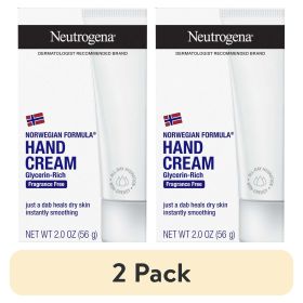 (2 pack) Neutrogena Norwegian Formula Dry Hand and Body Cream, Fragrance-Free Lotion, 2 oz