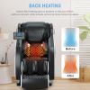 Massage chair, full body zero gravity recliner, with hip heating, foot massage and air massage system, suitable for mom/dad (pure black).