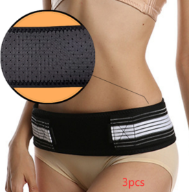 Double-reinforced Pelvic Repair Orthosis Protective Belt (Option: Black 3pcs-With vents-140x9cm)